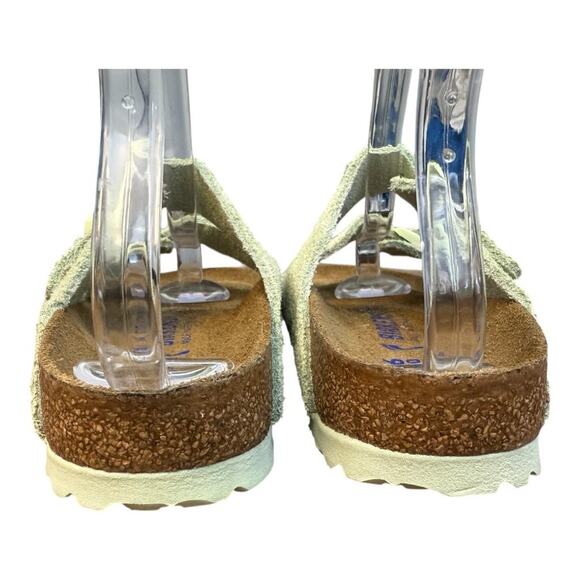 Birkenstock Arizona Green Suede Slide Sandal Soft Footbed Women size 36 US 5 - Picture 4 of 9